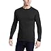 100% Merino Wool Lightweight Mens Base Layer - Long Sleeve Crew Shirt Black XL