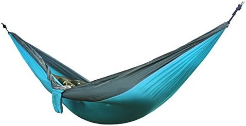 Aiyer 2 Person Parachute Hammock for Camping Cookout,with Rope Buckle,Nylon Portable Foldable 106"*55" Max Load 440LB,for Outdoor Backpacking, Hiking, Beach,Yard, Traveling,