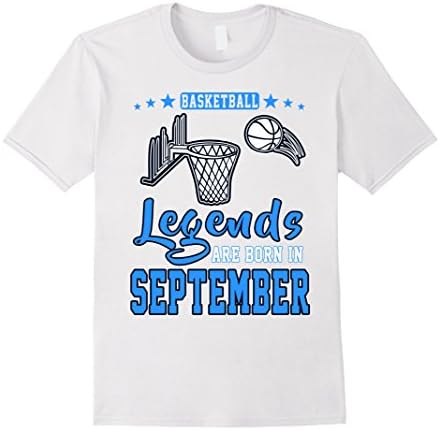 Men's Basketball Legends Are Born In September T-shirt Large White