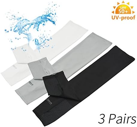 Enlody Arm Sleeves - Outdoor Sports Cooling Arm Sleeves UV Protection for Men, Women, Kids - Sun Block Cooler Protecitve Hands Arm Cover for Driving, Cycling, Football, Running
