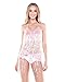 iHeartRaves Sequin Fringe Halter Crop Top (Pink, Large)