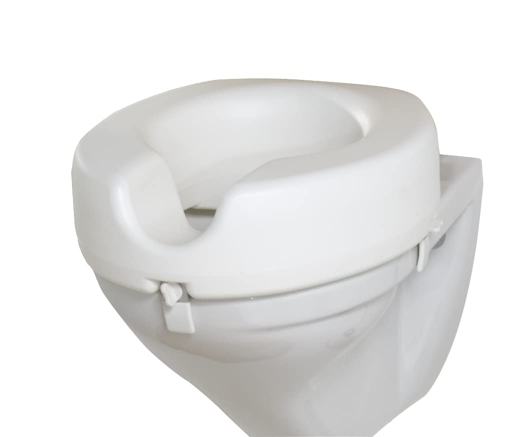Wenko 17950100 Raised WC seat Secura 150 kg loadbearing Capacity, Plastic, 41.5 x 17 x 44 cm, White