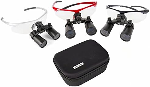 Ocean AquariusThe Three Colors Option 4.0X-R Adjustable BP Frame Magnification Surgical Binocular Loupes Woking Distance 360-460MM (Black)