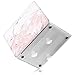 iCasso 2 in 1 Macbook Air 13 Inch Case Durable Rubber Coated Plastic Cover For Macbook Air 13 Inch Model A1369/A1466 With Keyboard Cover (Pink Marble)