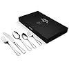 30-Piece Cutlery Set, VPCOK Flatware Set, Stainless Steel Silverware Sets Service for 6 High-Grade Mirror Polished Tableware Utensil Set with Gift Box Perfect Gift