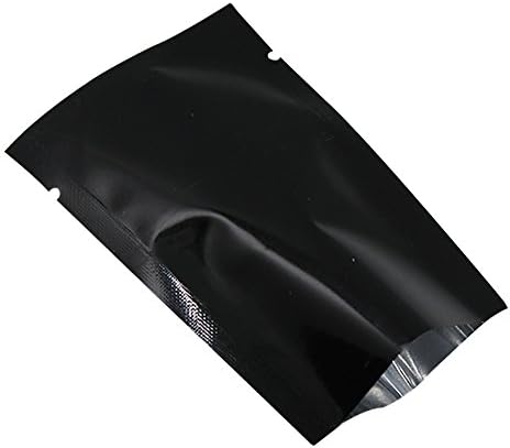 100pcs 8 x 12cm (3.1 x 4.7 inch) Mylar Foil Open Top Bags Vacuum Heat Sealable Foil Food Storage Pouches for Sample Beans Metallic Aluminum Foil Smell Proof Pouch Heat Seal