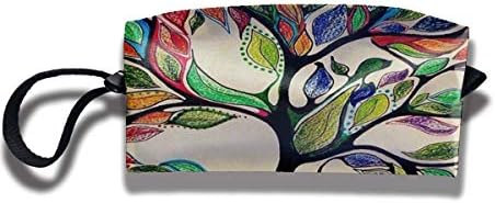 FRTSFLEE Pencil Bag Makeup Bag Colorful Tree of Life Gorgeous Like Feather Women Cosmetic Bag Multifuncition Durable Pouch Zipper Organizer Bag