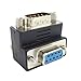 CY D-Sub RS232 9Pin Male Down Angled 90 Degree to Female Extension Adapter