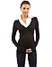 PattyBoutik Mama 2 in 1 Style Collar Long Sleeve Maternity Top (Black M)