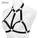 JELINDA Harness Cage Bra Elastic Womens Black Strappy Cupless Breast Bra Harness (Black-Y058)