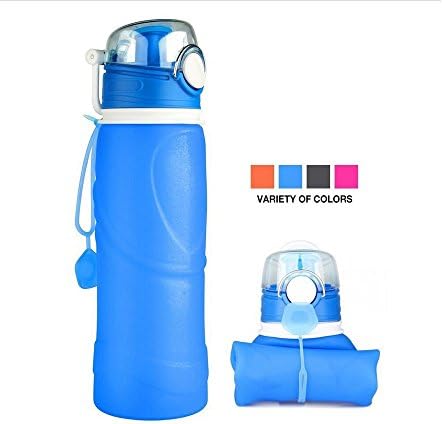 Captain Crafts Collapsible Silicone Water Bottles,Foldable Sports Camping Silicone Bottle 750ML(S5)