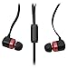 Sentey® In-ear Headphones Amplitude X90 (Black/Red) with In-line MIC Ls-4002 Earbuds Better Bass Match Any Apple Iphone Ipad Ipod Smartphone Samsung Galaxy and Music Player - Gaming or Music Use Best Match Earphones in Ear Pc and Music Headset