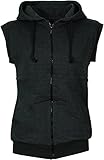 Angel Cola Men's Sleeveless Hoodie Zip Up Cotton Vest Dark Gray M