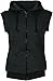 Angel Cola Men's Sleeveless Hoodie Zip Up Cotton Vest Dark Gray M