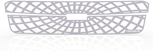 Ferreus Industries Grille Insert Guard Spiderweb White Powdercoat fits: 2002-2006 Chevy Avalanche with Body Cladding TRK-101-07-White-a