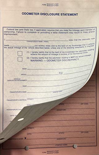 Odometer Disclosure Statement 2 Part 65-2CP 100 Qty. (B50) - Thumbnail 2