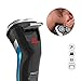 MAX-T 3D Rechargeable 100% Waterproof IPX7 Electric Shaver,Wet & Dry Rotary Shavers for Men Adapter Charger Mens Electric Razors with Pop-up Trimmer, Blue
