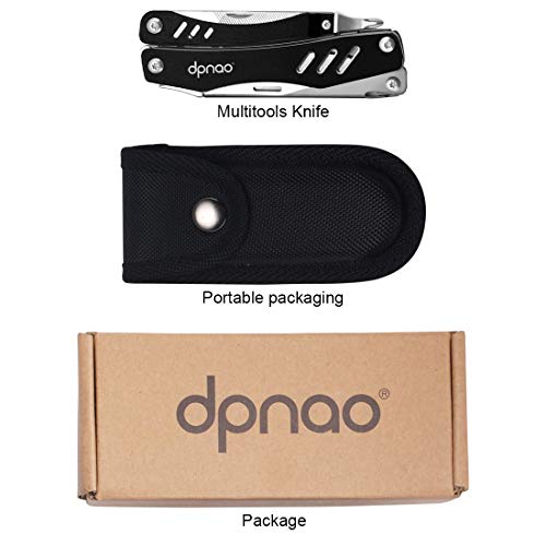 DPNAO 9 in 1 Multitool Portable Folding Pocket Knife Pliers Screwdriver Cutter Stainless Steel Survival Tool
