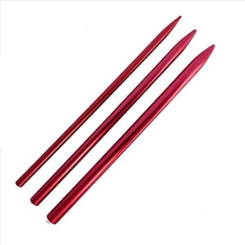 3 Different Size Red Paracord Lacing Needles by Jig Pro Shop
