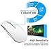White Rechargeable Wireless Mouse 2.4G Portable Optical Mute Ultra Thin Wireless Computer Mouse with USB Receiver Teen Men and Women Mini Mouse Level 3 Adjustable DPI for Laptop Computer MacBook PCthumb 3