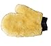 OKAYDA Sheepskin Car Wash Mitts Super Soft, High Density, No Scratch and Lint Free Reusable 100% Natural Lambs Wool Wash & Wax Mitten with Thumb Design for Auto Beige Single (Beige 1)