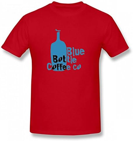 MNXBEST Blue Color Bottle With Coffee Tshirt Printed Cotton T-Shirts Tops Logo Men Tee Red