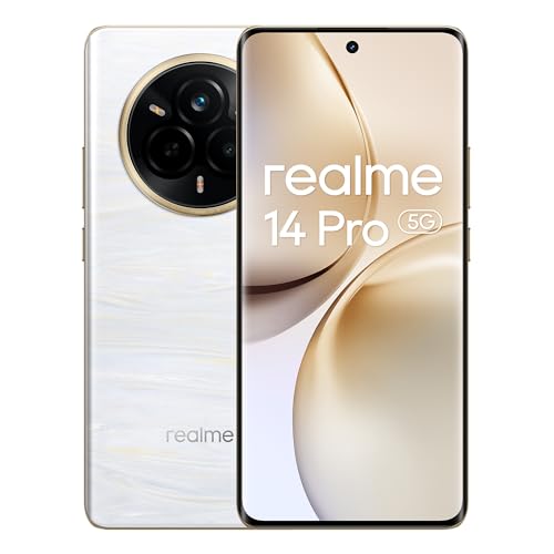 realme 14 Pro Smartphone 5G,Bianco,Fotocamera Sony IMX882 OIS AI,Batteria 5130 mAh,Design che cambia colore sensibile al freddo,26GB(12+14espansione)+512GB,Esclusiva Amazon(Nessun adattatore)