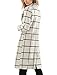 Allegra K Women's Turn Down Collar Seam Pockets Button Warm Checks Coat X-Small White