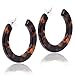 Acrylic Hoop Earrings Mottled Resin Earrings Textured Open Circle Statement Stud Earrings for Women Girls