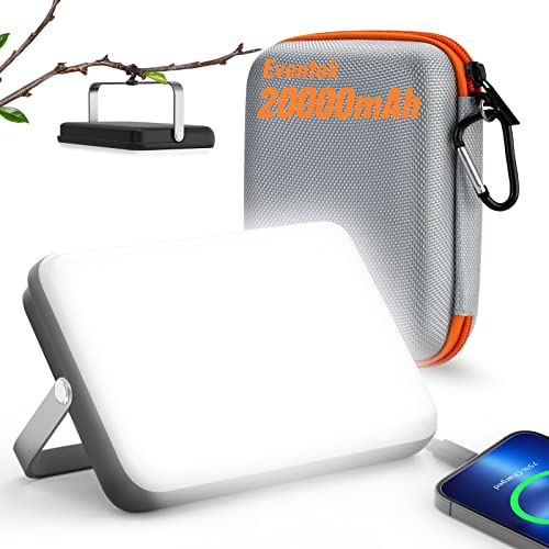 Eventek LED Camping Lamp 4000LM, 20000mAh Portable Power Bank Up to 144 Hours, 4 Light Modes IPX5 Waterproof Rechargeable Camping Lamp for Tent, Emergency