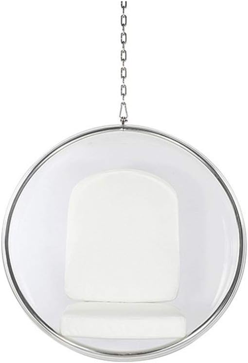 XDT Swing & Hanging Chair,Transparent Bubble Chair Glass Cradle Hanging Basket Chair Indoor Balcony Home Hemisphere Chair (Color : Silver, Size : 113X113X68CM)