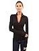 PattyBoutik Women V Neck Long Sleeve Polo Shirt (Black Large)