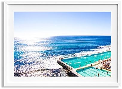 30x42" Framed Extra Large "Icy Dip" Bondi Beach Australia Aerial Beach Photography Print