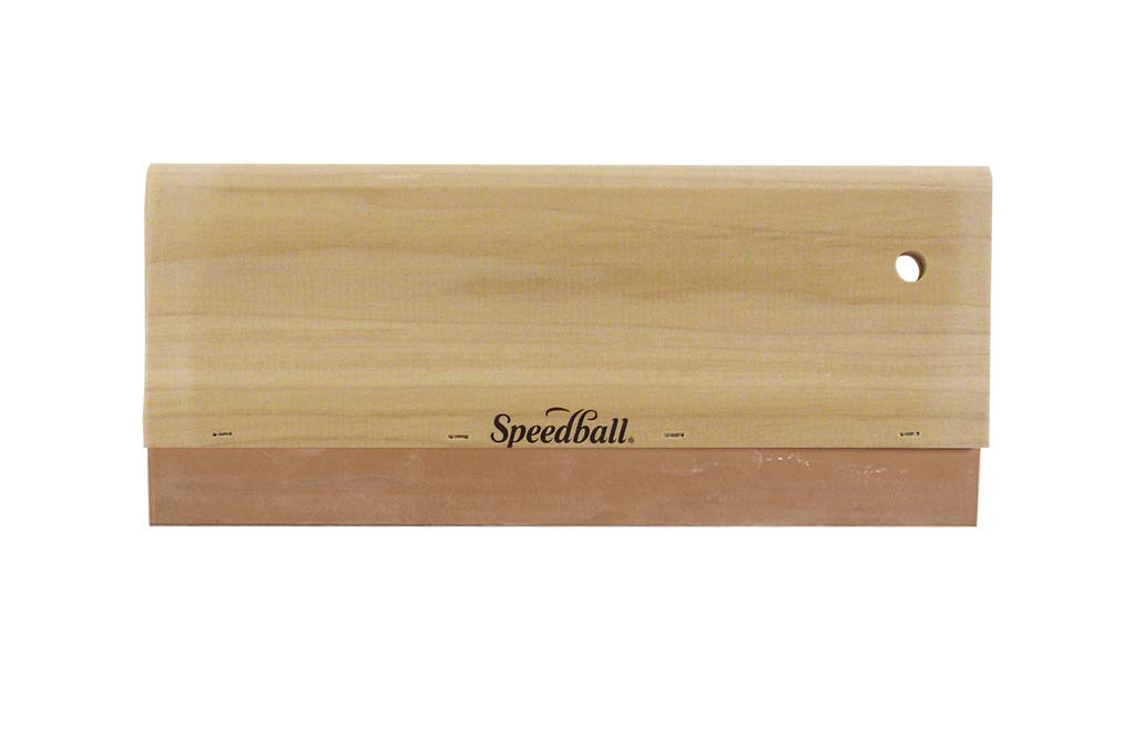 Speedball 12" Beige Graphic Squeegee Neoprene 70 Durometer, Short Print Run Applications, For Printing On Paper, Cardboard, Screen Lino Printing, Tool For Art & Craft Kit, Printing Ink