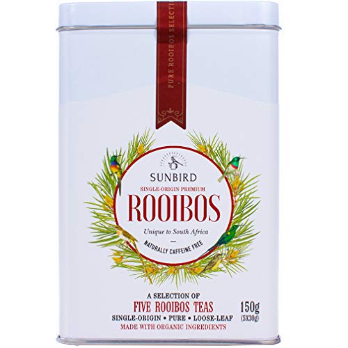 Sunbird Rooibos - Auswahl von 5 einfachen Rooibostee Roter Tee - Ganze Blätter - Zertifiziert Bio - Koffeinfrei - Reich…