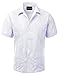 Platoon Guayabera Short Sleeve Mens Cuban Shirt Wedding Cigar Beach Bartender (L, White)