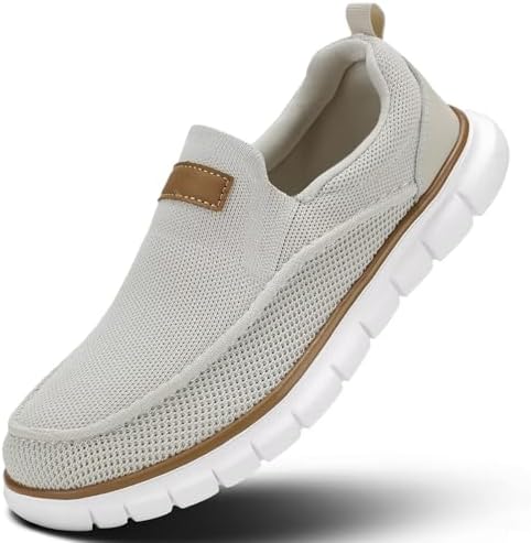 〽️Closed Toe Loafers Sneakers Men\'s White Canvas Slip On Lightweight Soft Sole S45de2f7474414e6891a7e7b923c70  main image 3