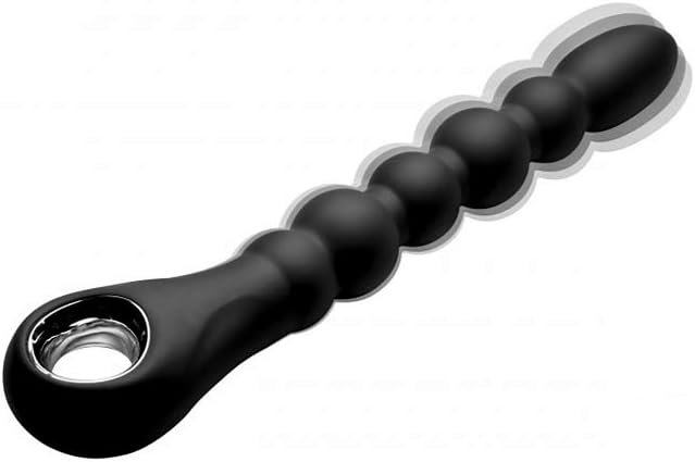 XR Brands Dark Scepter 10x Vibrating Silicone Anal Beads - Image 4