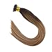Sunny Hair 18inch Nano Bead Hair Extensions Human Hair Dark Brown Balayage Nano Hair Extensions Human Hair Invisible Nano Tip Hair Extension for Wedding 50g