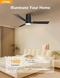 OPONL Black 42 inch Ceiling Fan with Light, Remote