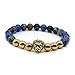 JY Jewelry Men's Lion Head Emperor and Hematite Gemstone Beaded Bracelet