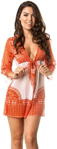 COQUETA SWIMWEAR Sexy Dress Beachwear Pareo Resort Wear Beach Cover up ORANGE