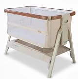 Tutti Bambini CoZee Breeze 2025 2-in-1 Bedside Crib Walnut Ecru 0-6m