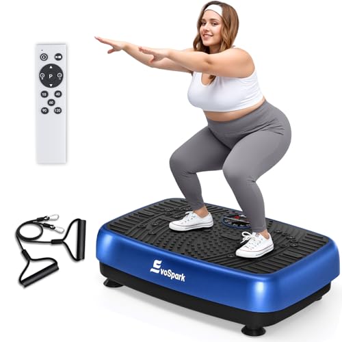 Vibrationsplatte, EvoSpark Vibrationsplatte Testsieger 2025 Verbesserte mit Doppelmotoren für Abnehmen, Ganzkörpertraining - Massagegerät, 450 LBS Pow