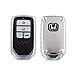 Qiaoba Smart Premium TPU Fall Car Key Soft Plating Protection Shell Case Cover,Key Fob Case for Accord Civic CRV Pilot Odyssey (Silver)