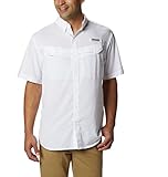 Columbia Men's Low Drag Offshore Short Sleeve Shirt, White, Large