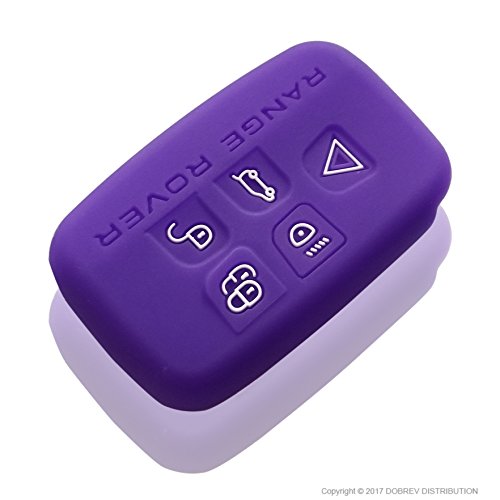 Massimiliano Incas DOBREV 5 Buttons Silicone Smart Key Case Rubber Cover Skin Fob Holder for Land Rover RANGE ROVER Evoque Sport Vogue Discovery Freelander Remote Key (purple) - Thumbnail 2