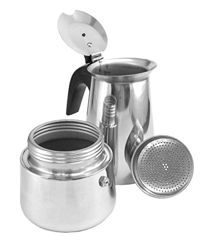 9 Cup Brew-fresh Stainless Steel Italian Style Expresso Coffee Maker for Use on Gas Electric and Ceramic Cooktops - Thumbnail 3