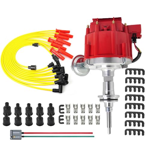 Photo 1 of Performance HEI Distributor Red Cap & Spark Plug Wires & 7500 RPM 65K Coil Compatible with Mopar Chrysler Dodge Plymouth V8 Engines 273 318 340 360