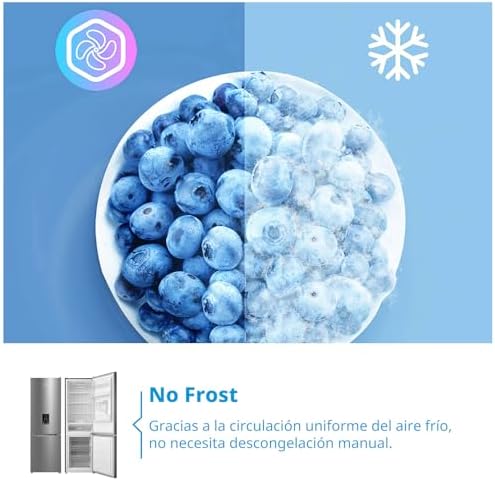 ' 308L Frigorífico Combinado, No Frost, Dispensador de Agua en Puerta